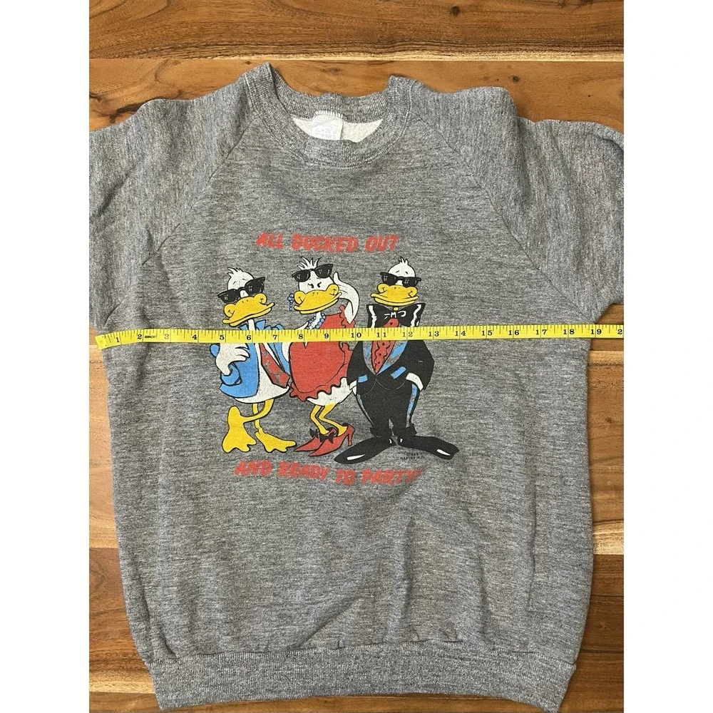 Vintage 1980's Jerzees All Ducked Out Party Crewneck Sweatshirt